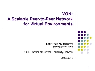 VON: A Scalable Peer-to-Peer Network for Virtual Environments
