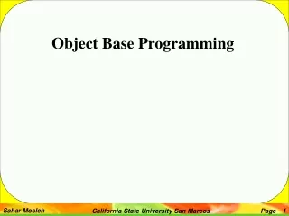 Object Base Programming