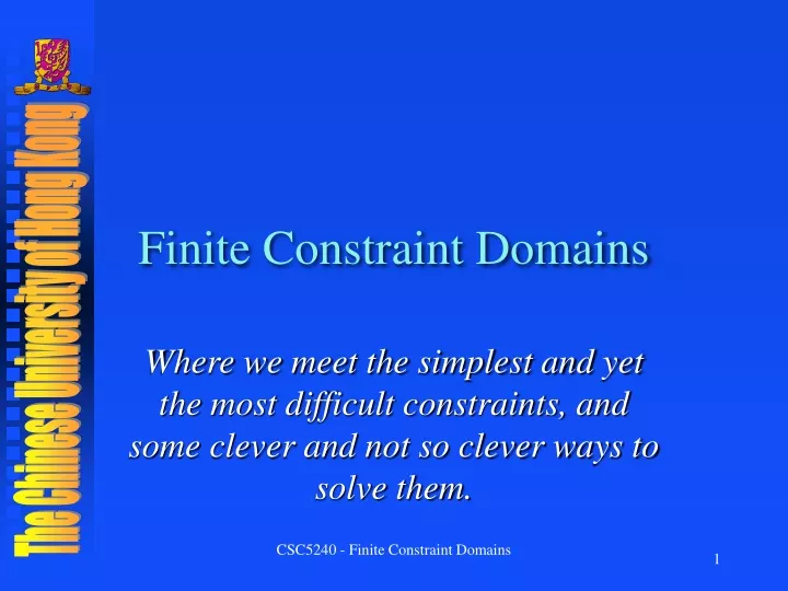 finite constraint domains