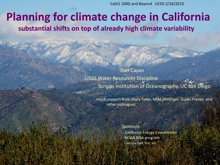 planning for climate change in california