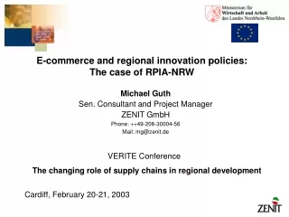 E-commerce and regional innovation policies: The case of RPIA-NRW