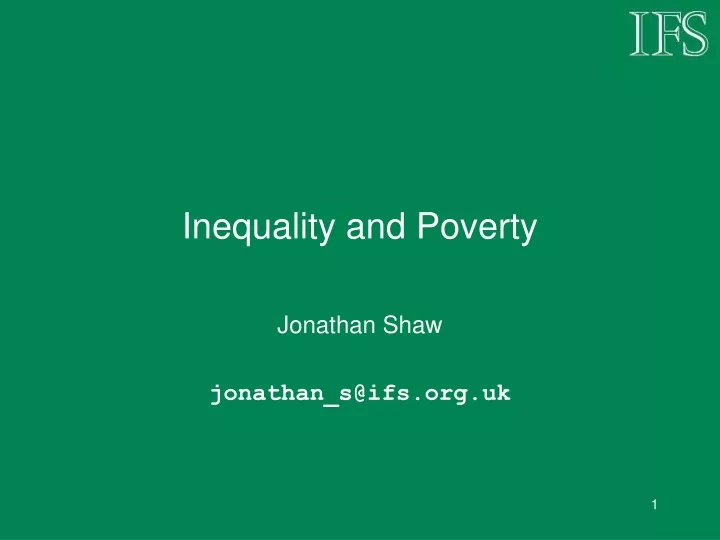inequality and poverty