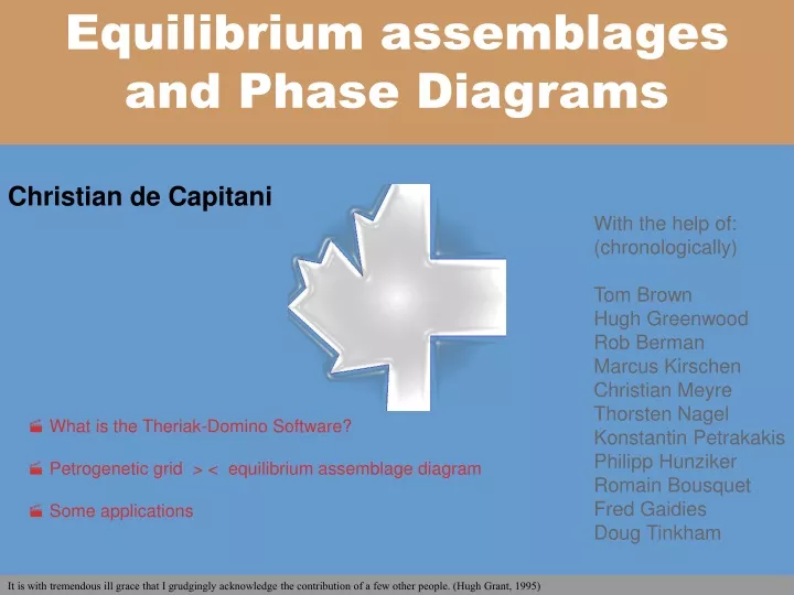 equilibrium assemblages and phase diagrams