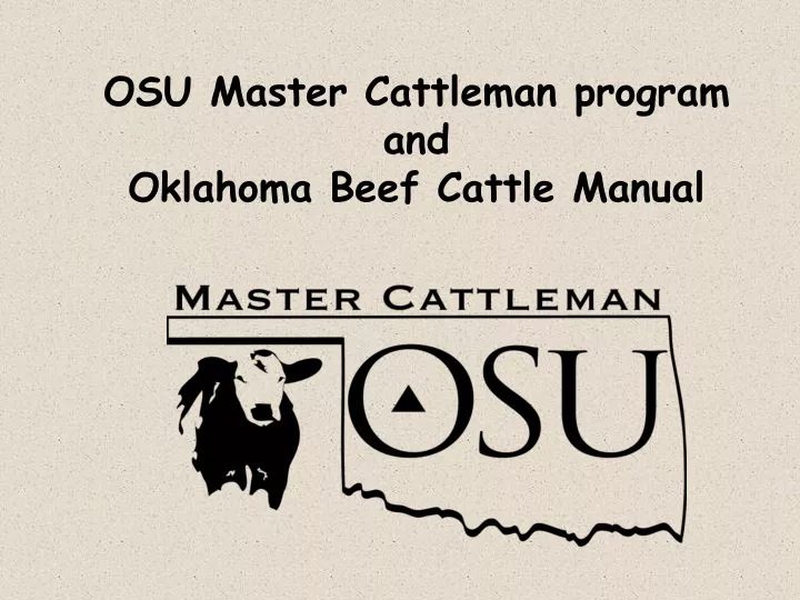 osu master cattleman program and oklahoma beef cattle manual