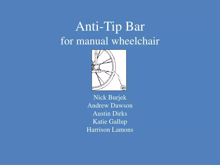 anti tip bar for manual wheelchair