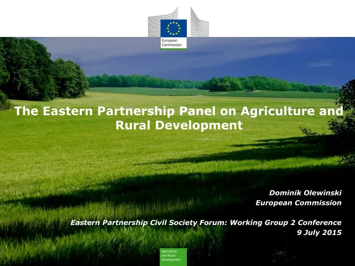 the eastern partnership panel on agriculture and rural development