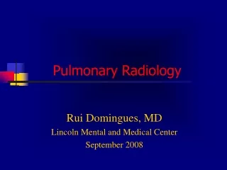 Pulmonary Radiology