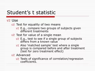 Student’s t statistic