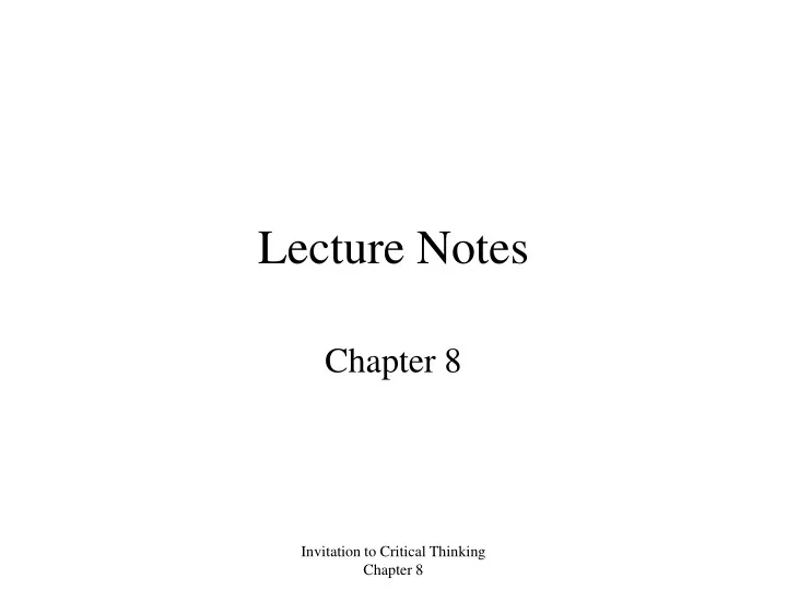 lecture notes