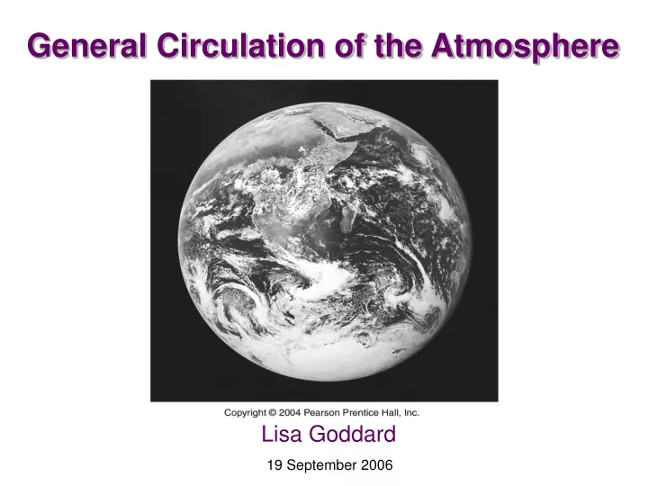 general circulation of the atmosphere