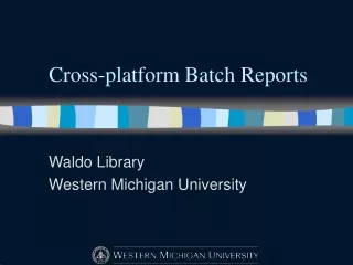 Cross-platform Batch Reports