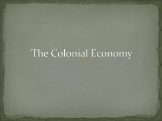 The Colonial Economy
