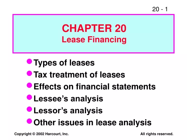 chapter 20 lease financing