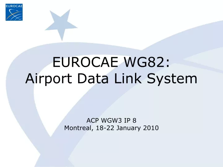 eurocae wg82 airport data link system