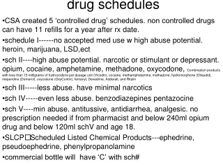 drug schedules