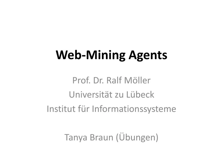 web mining agents
