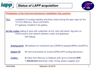Status of LAPP acquisition