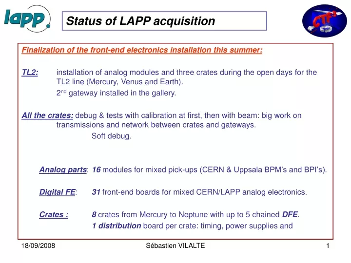 status of lapp acquisition