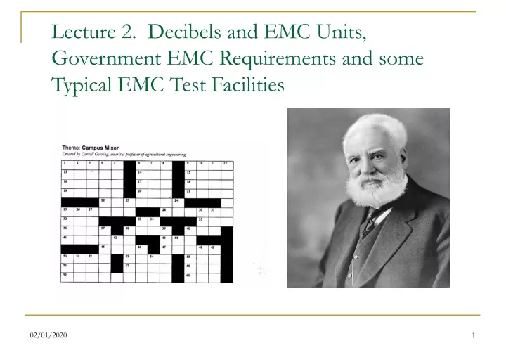 lecture 2 decibels and emc units government emc requirements and some typical emc test facilities