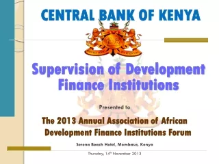Supervision of Development Finance Institutions