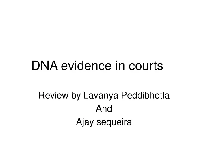 dna evidence in courts