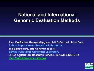 National and International Genomic Evaluation Methods