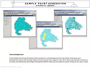 S A M P L E   P O I N T  G E N E R A T O R An ArcView 3.2+  Application