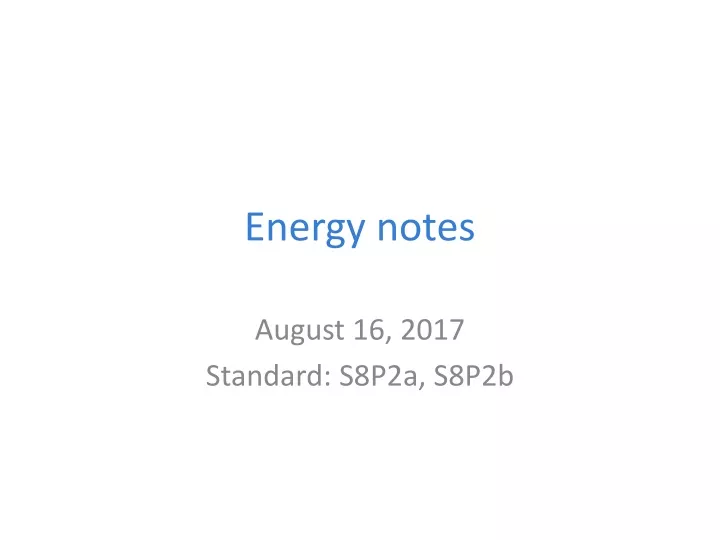 energy notes