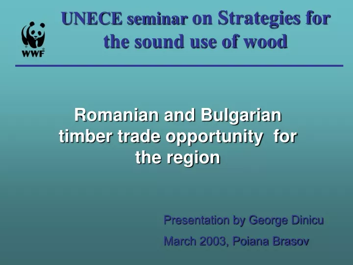 unece seminar on strategies for the sound use of wood