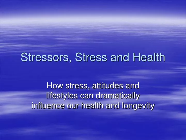 stressors stress and health
