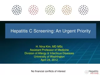 Hepatitis C Screening: An Urgent Priority