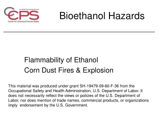 Bioethanol Hazards