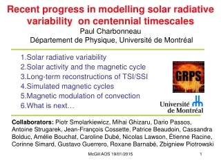 Solar radiative variability Solar activity and the magnetic cycle