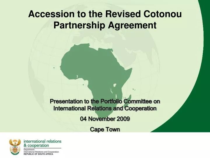 accession to the revised cotonou partnership agreement