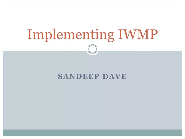 implementing iwmp