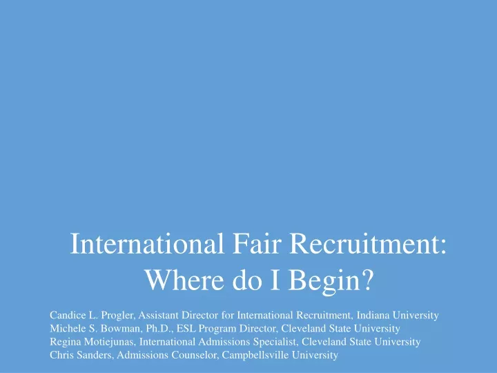 international fair recruitment where do i begin