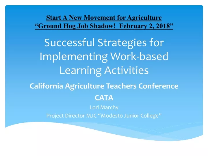 successful strategies for implementing work based learning activities