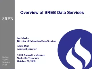Overview of SREB Data Services