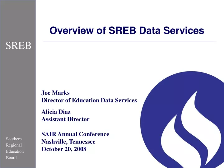 overview of sreb data services