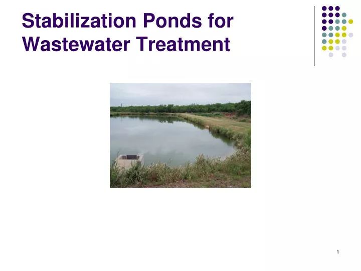 stabilization ponds for wastewater treatment