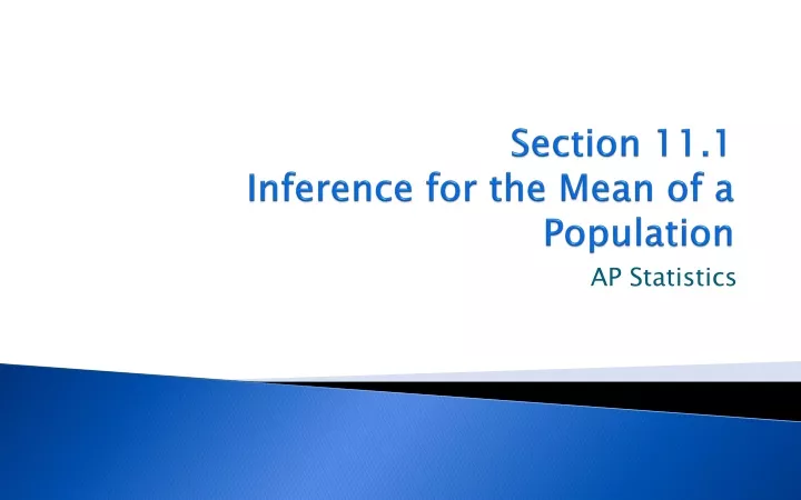 section 11 1 inference for the mean of a population