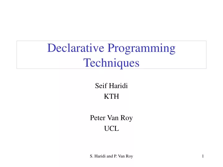 declarative programming techniques