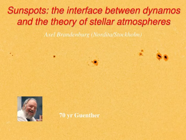 sunspots the interface between dynamos and the theory of stellar atmospheres