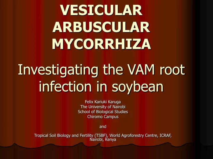 vesicular arbuscular mycorrhiza investigating the vam root infection in soybean