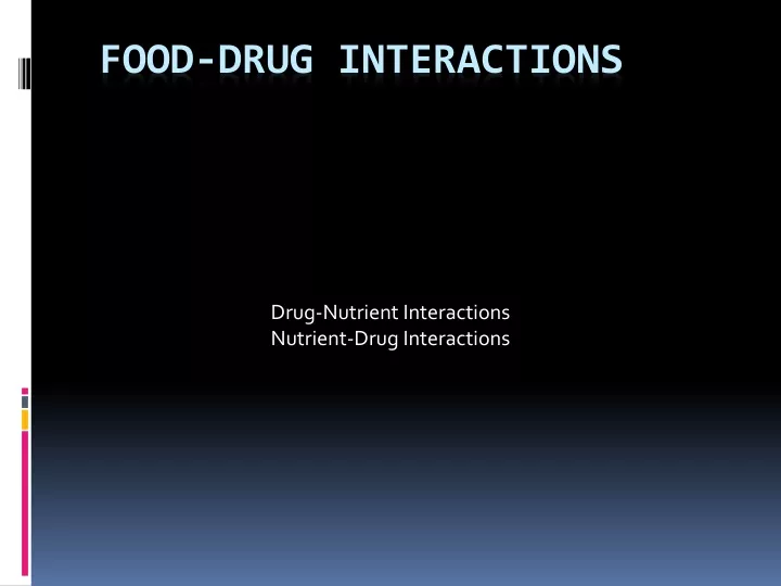 drug nutrient interactions nutrient drug interactions