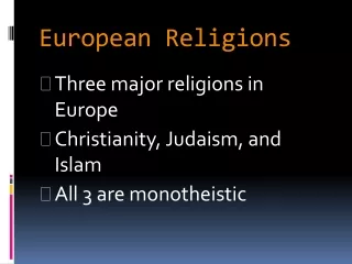 European Religions