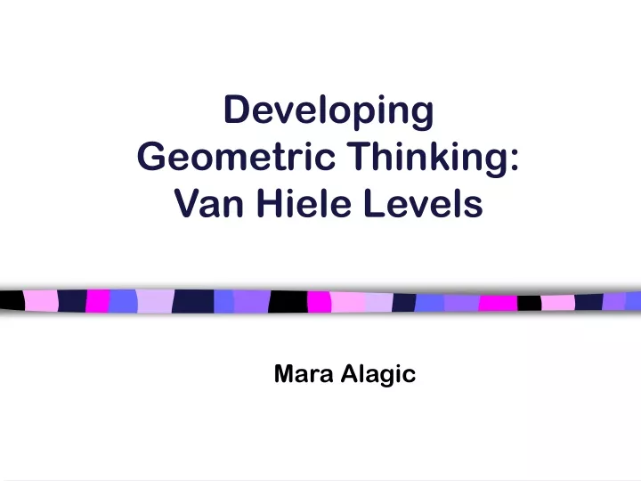 developing geometric thinking van hiele levels