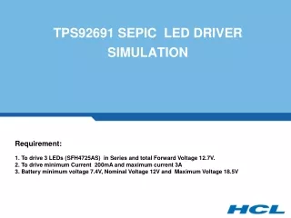 TPS92691 SEPIC  LED DRIVER SIMULATION