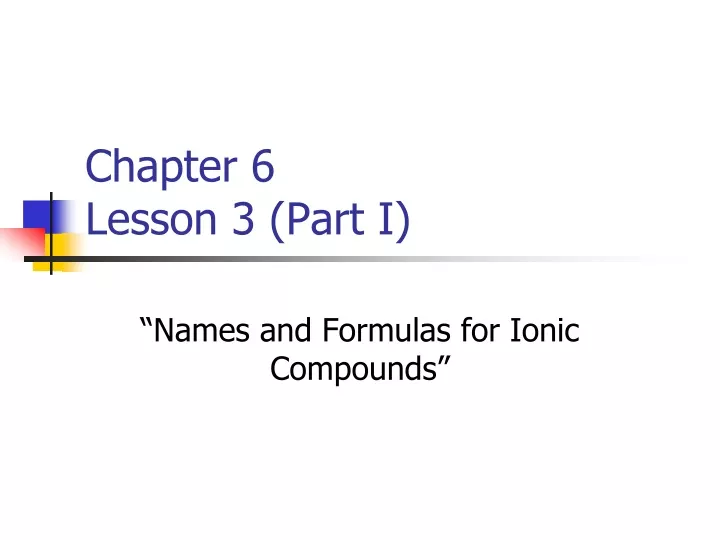 chapter 6 lesson 3 part i