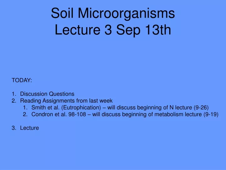 soil microorganisms lecture 3 sep 13th